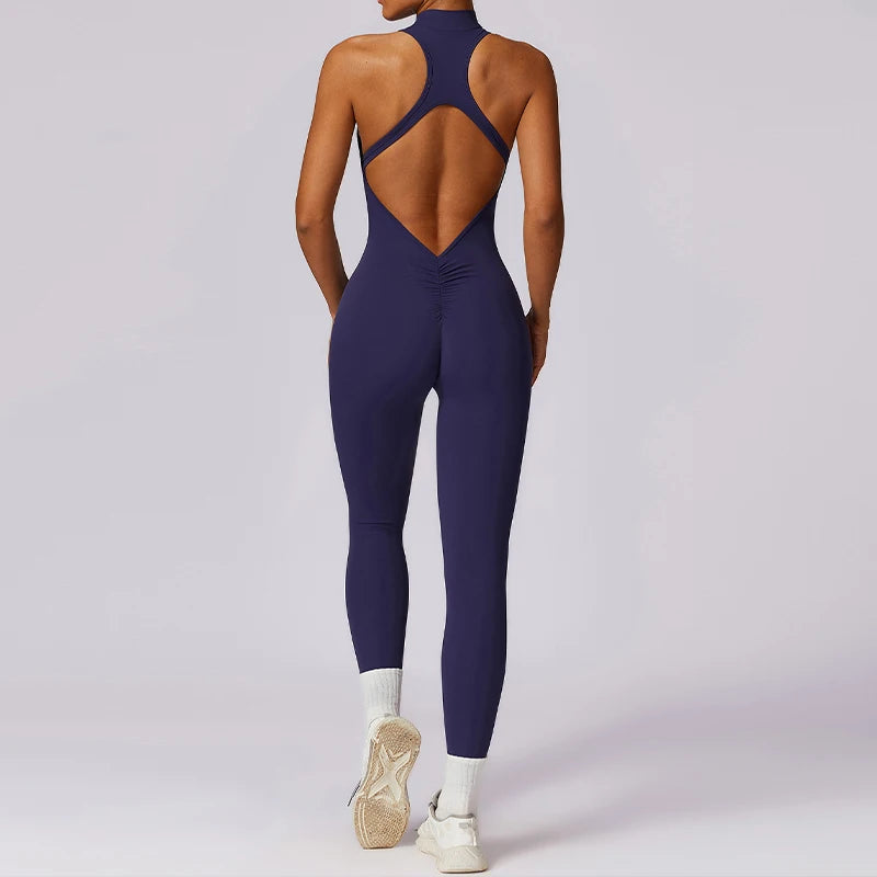 V-Back Athletic Yoga Jumpsuit