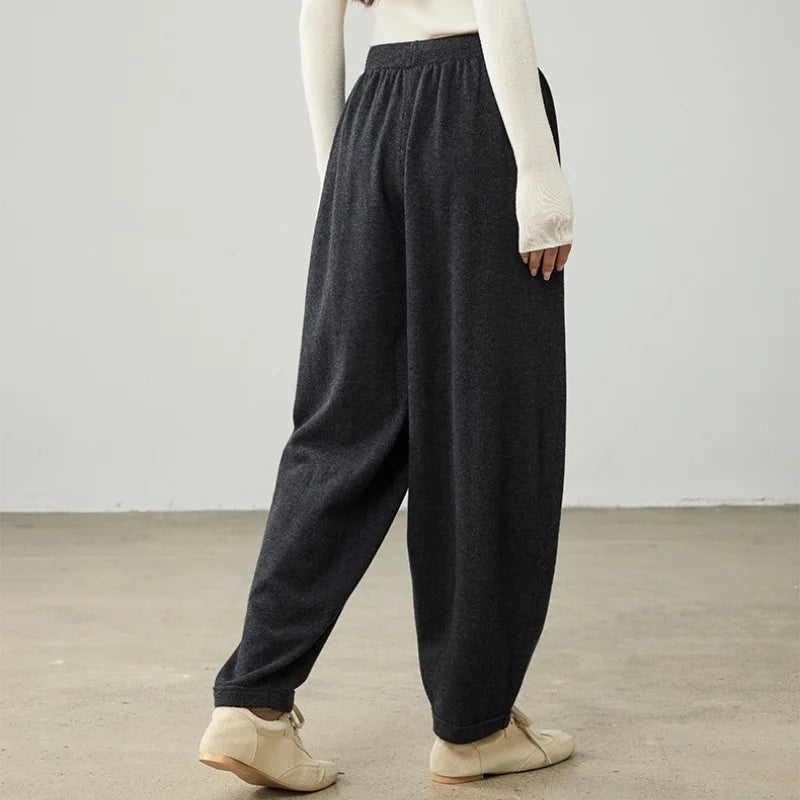 Women's Wool Drawstring Cocoon Pants