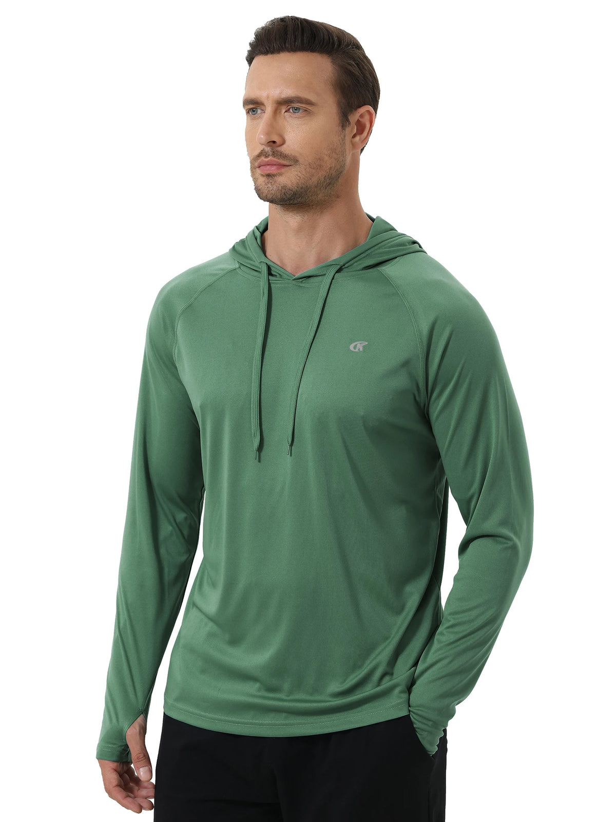 Summer Men's Long Sleeve UPF 50+ Hoodie T-Shirts, Rash Guard Quick Dry T-shirt Outdoor Sport Running Pullover