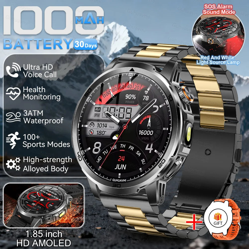 GUHUAVMI AK95 Pro Smartwatch – AMOLED, GPS & Flashlight