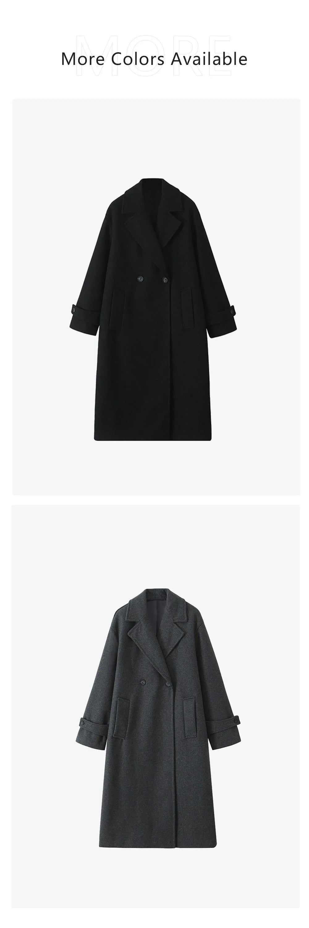 Tri-Color Luxury Loose Collar Coat