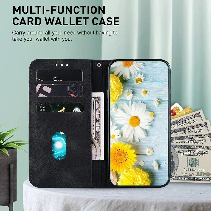 Motorola Moto Magnetic Faux Leather Wallet Phone Case