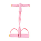 6 Tubes Natural Rubber Pedal Resistance Bands with Handles Multifunctional Yoga Pedal Puller Elastic Tension Rope Full Body Slimming Stretching Trainer Fitness Exercise Equipment for Abdomen Waist Arm Leg Home Gym Yoga Workou