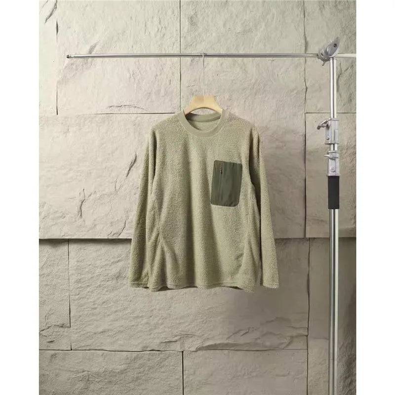 Outdoor Hiking and Cycling Casual Trend Loose and Smooth Fine Wool Soft and Comfortable Warm Base Layer T-shirt for Sports