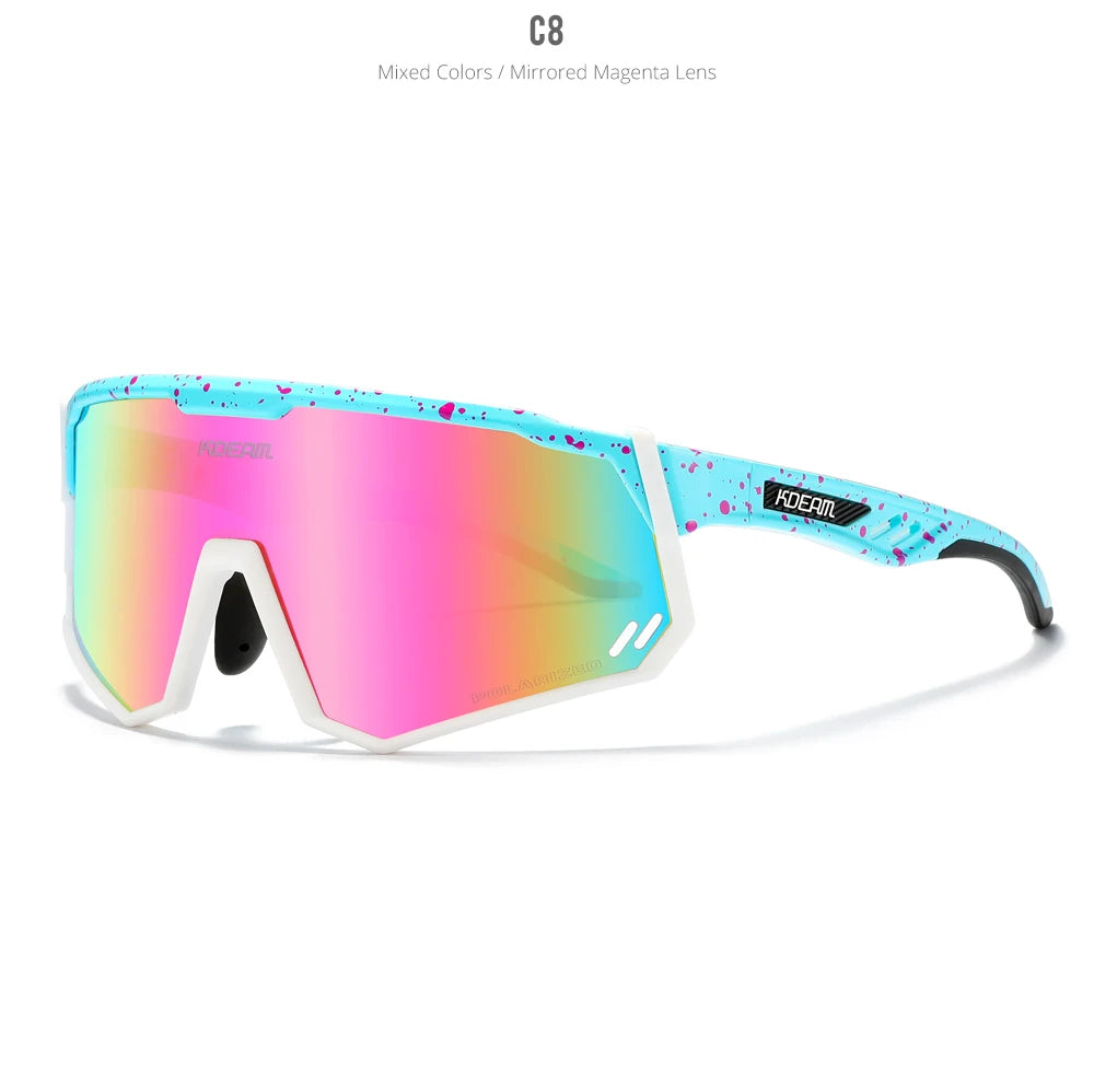 KDEAM High-End Sports Sunglasses Polarized Men's Cycling Glasses Dismountable TR90 Frame And Nose Pads Easy To Exchange