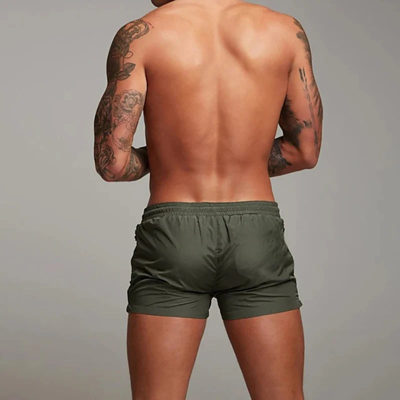 Men's Quick-Dry Athletic Gym Shorts with Zipper Pockets