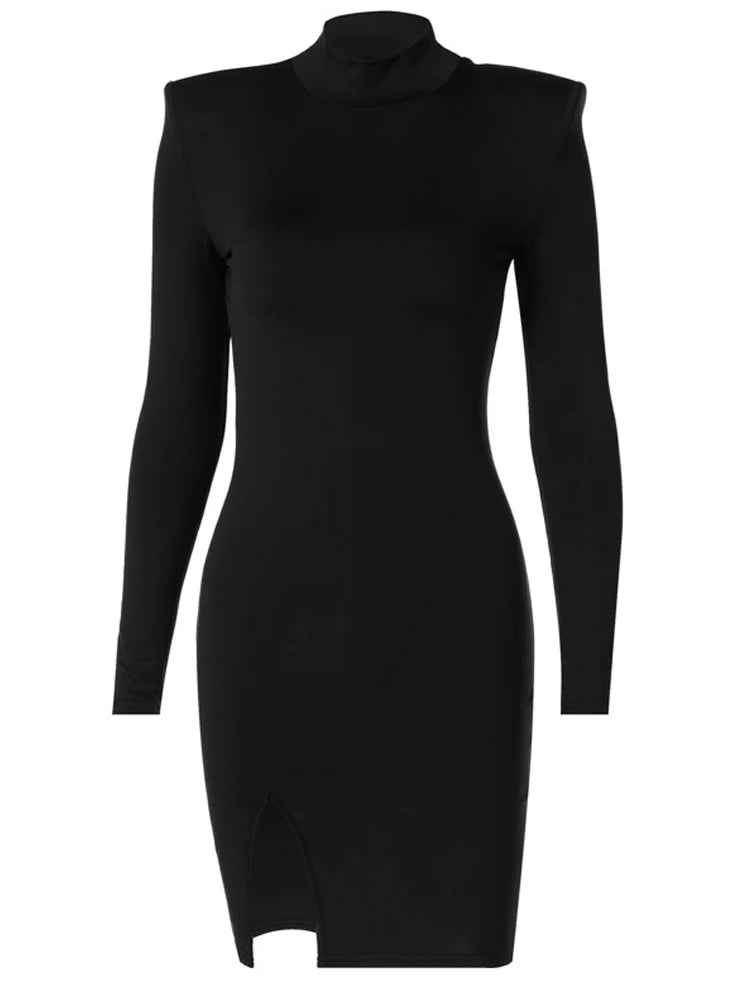 Long Sleeve Bodycon Mini Dress - Slim Fit Knit Streetwear