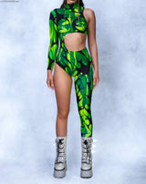 Women's Cyberpunk Rainbow Asymmetrical Bodysuit