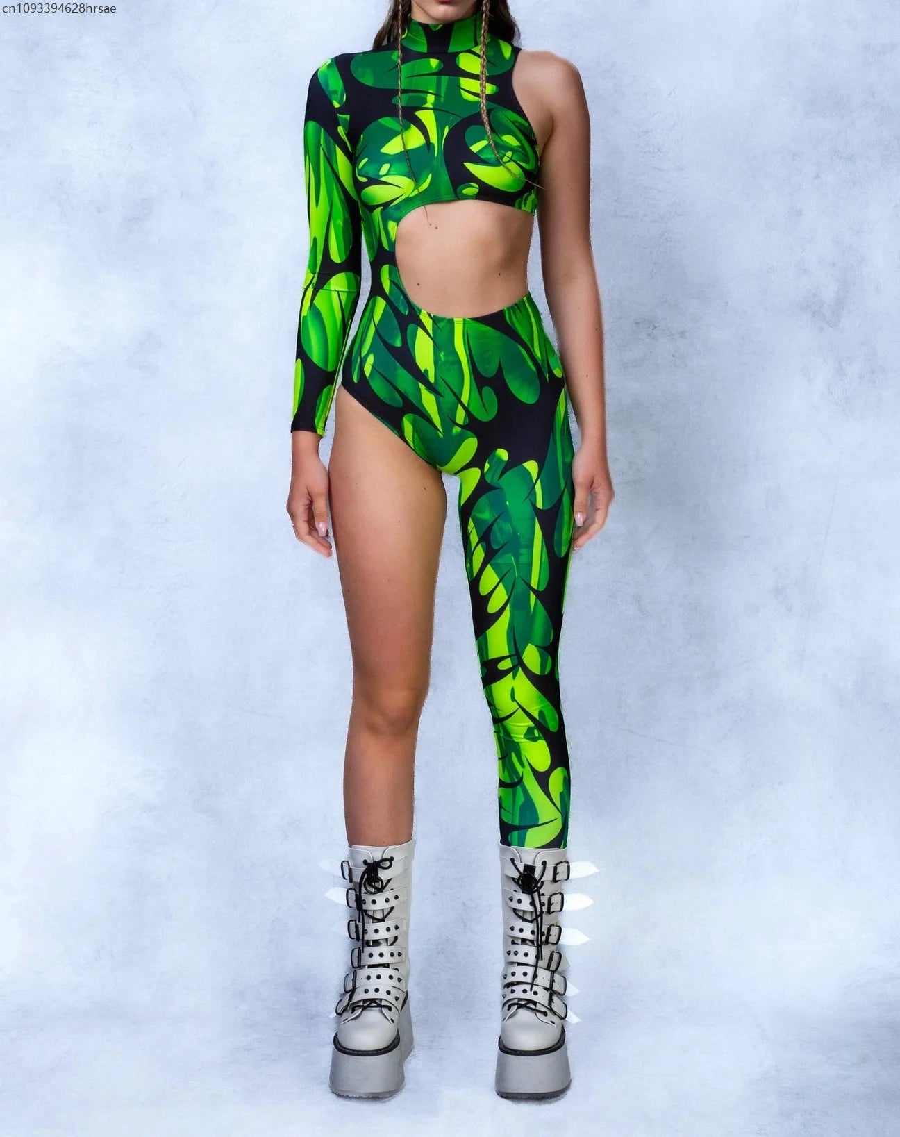 Women's Cyberpunk Rainbow Asymmetrical Bodysuit