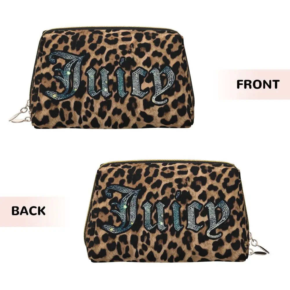 J-Juicy-C-Couture Makeup Bag Zipper Pouch Travel Cosmetic Bags Large Leather Portable Cosmetic Bag for Women