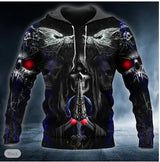Men’s 3D Skull Print Pullover Hoodie