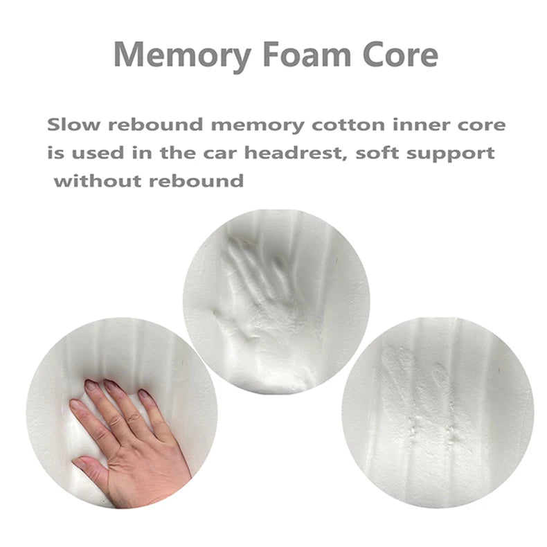 Forbell Car Headrest Pillow Suede Fabric Car Neck Pillow Car Seat Pillow Rest Headrest Memory Foam Headrest Car Accessories