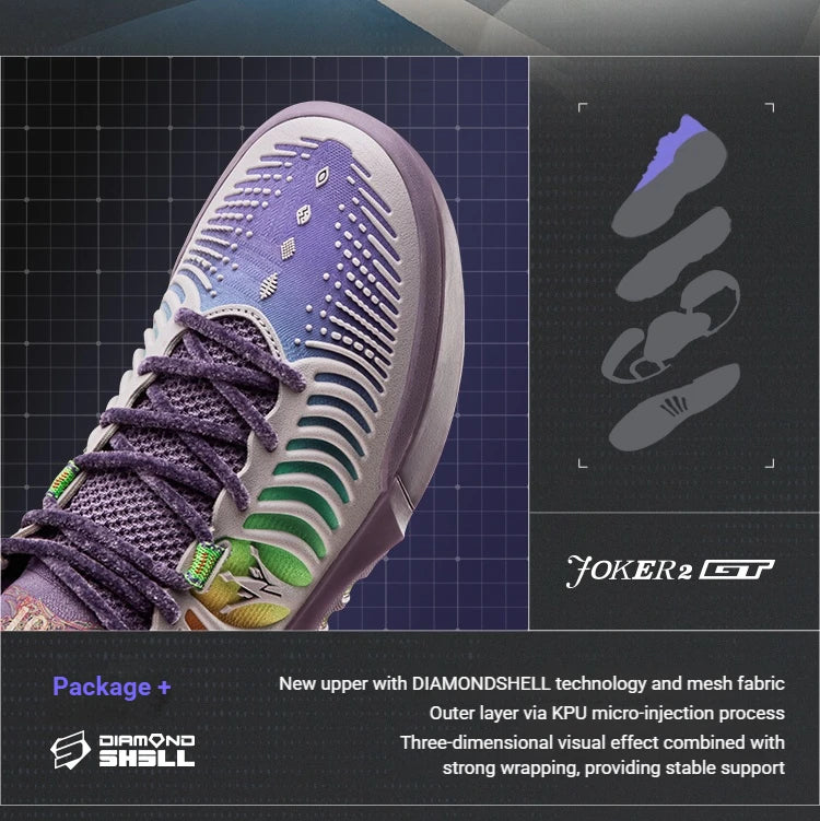 361 Degrees Joker 2 GT Men Basketball Shoes New Trendy Leather Breathable Shock-Absorbing Wear-resistant Male Sneakers 672611111