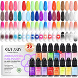 SAVILAND 36-Color Airbrush Gel Nail Polish Set – No Dilution