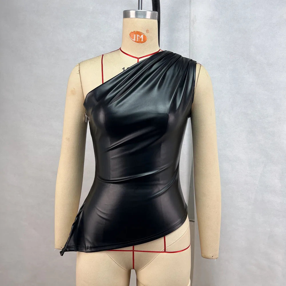 Slim-Fit One-Shoulder Sleek Vest