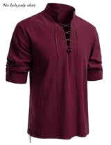 Men's Medieval Pirate Lace-Up Shirt