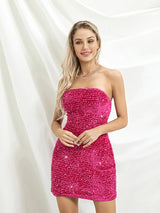 Elegant Off-Shoulder Sequin Cocktail Dress