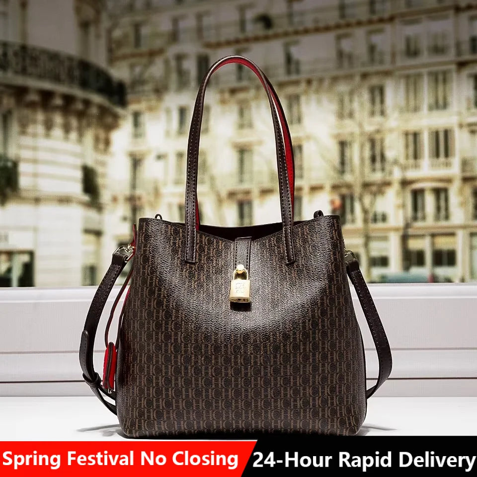 Large Capacity Leather Crossbody Tote