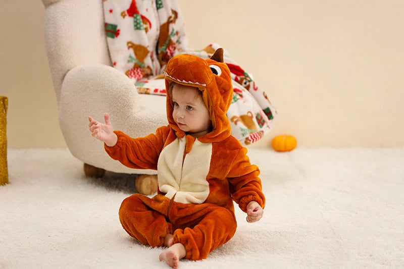Plush Hooded Baby Winter Romper
