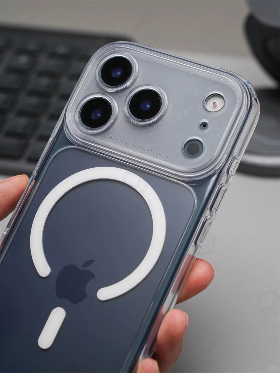 Magnetic Clear iPhone Case with Camera Button