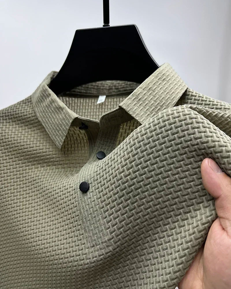 Men's Ice Silk Polo Shirt – Breathable Smart Casual Tee