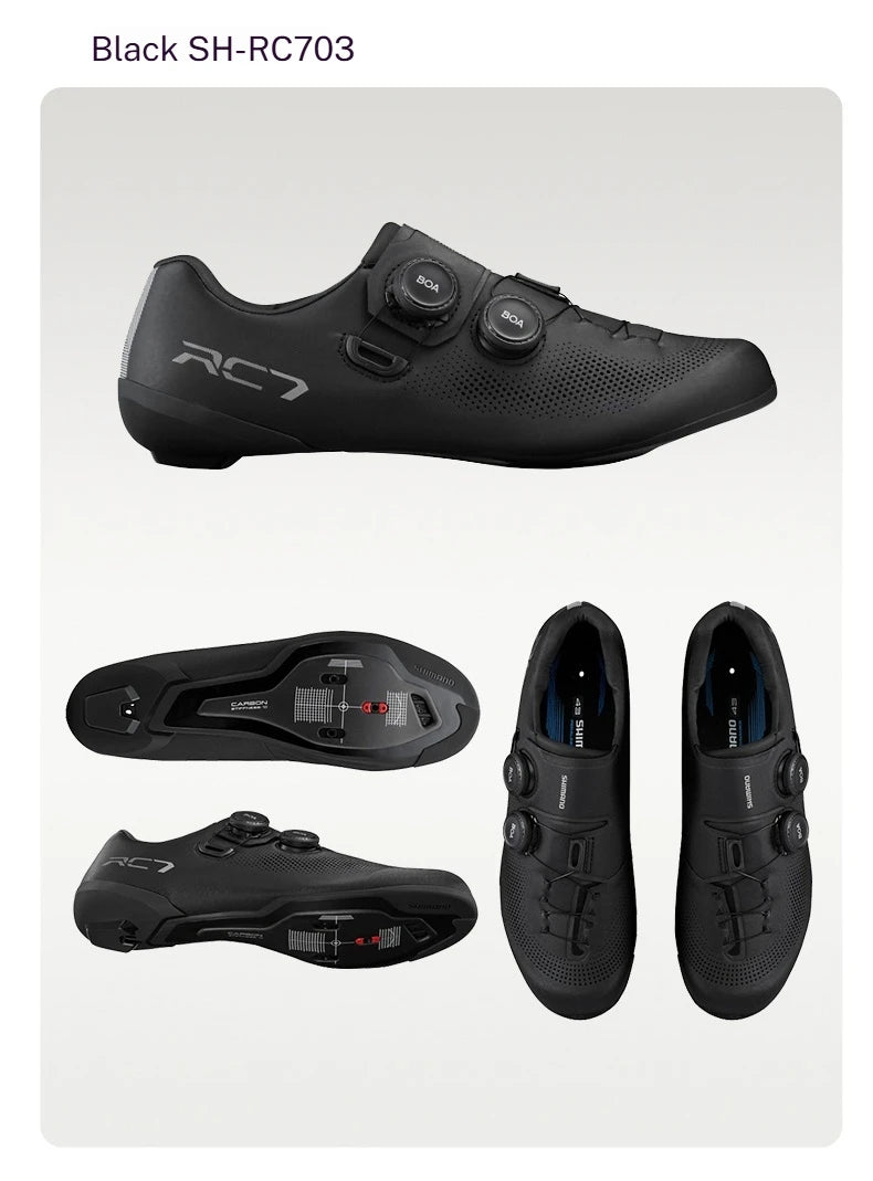 SHIMANO RC703 Road Cycling Shoes Carbon Sole SPD-SL Cleats Compatible Professional Road Bike Lock Shoes Men Women