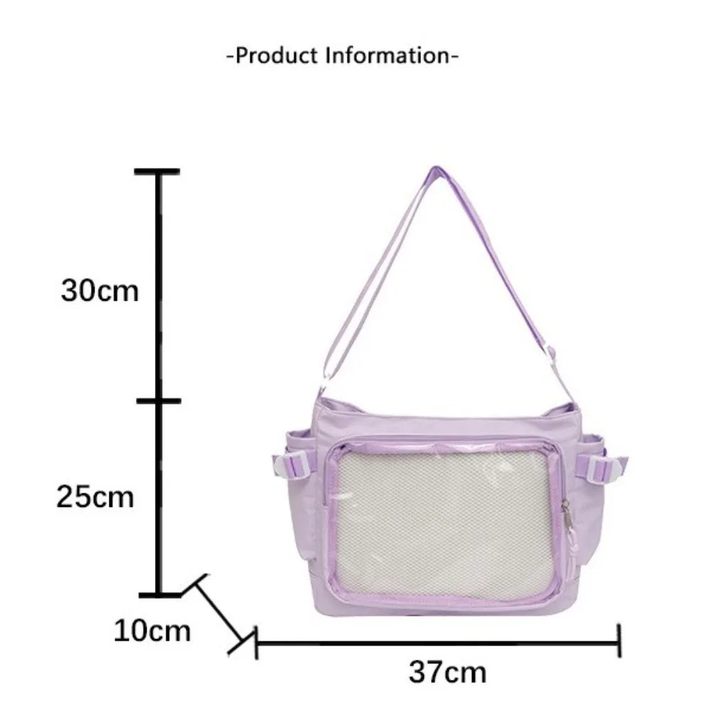 Fashion Transparent Ita Bag Large Capacity College Style Shoulder Bag Canvas Jk Handbag Women Tote Bag College Style
