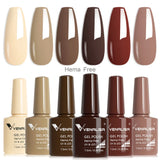 VENALISA 6pcs/kit Autumn Color Collection Fall Nails Brown Earth Gel Nail Polish TPO FREE Soak Off UV LED Semi Permanent Gel Set