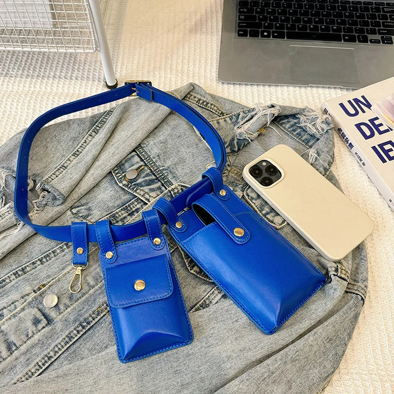 Designer Women Waist Bag 2024 summer Belt bag Phone Pack Trend Candy color Leather Shoulder Crossbody Chest Bags Lady Fanny Pack