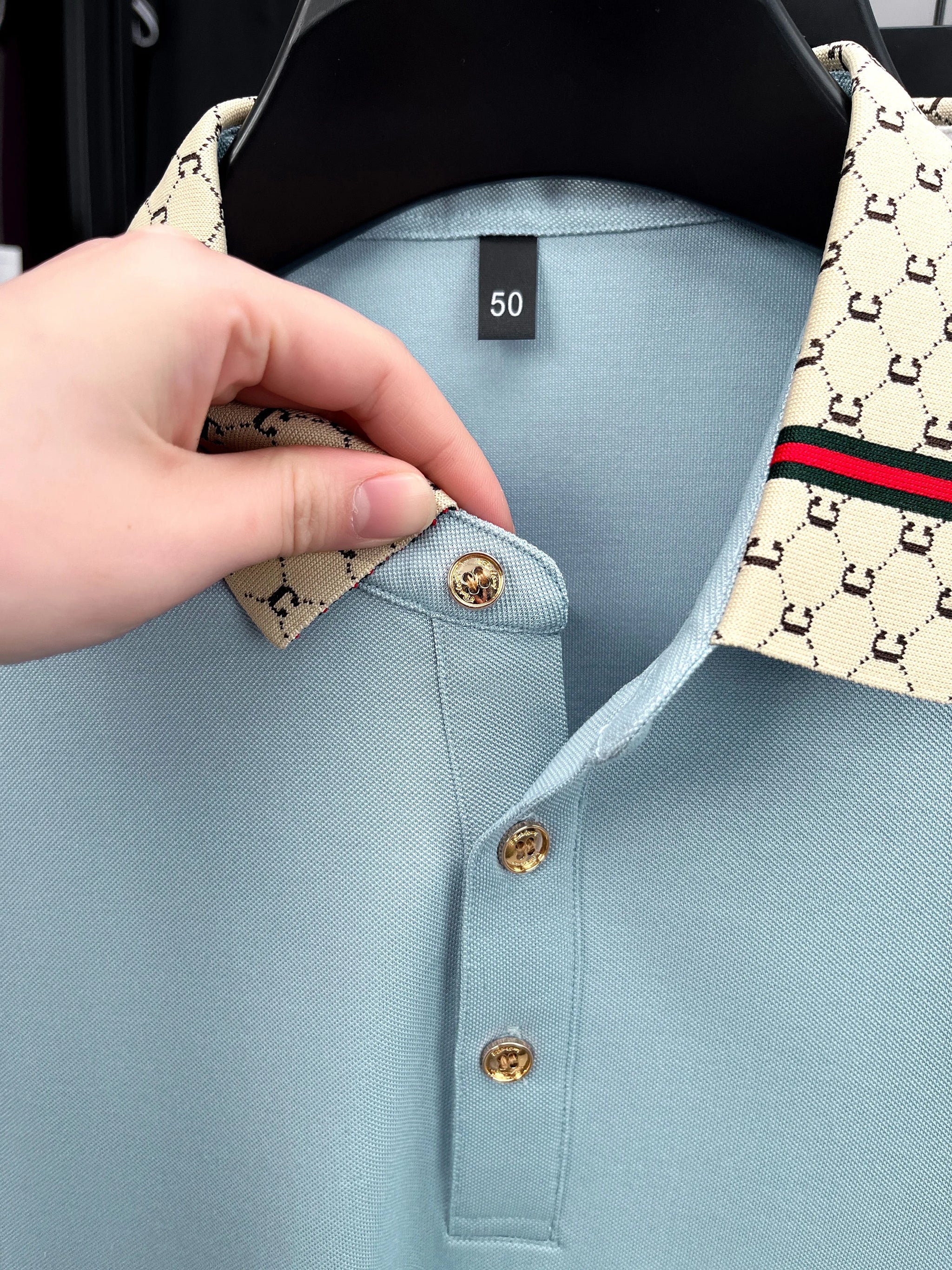 Men's Embroidered Jacquard Polo Shirt – Summer Style