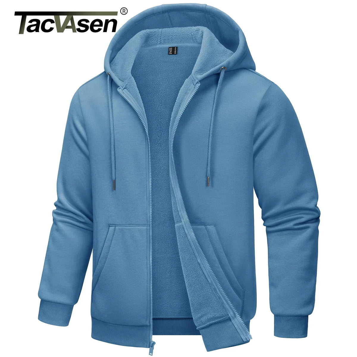 TACVASEN Men's Fleece-Lined Zip-Up Hoodie