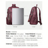 Women's Genuine Leather Laptop Backpack — 15.6" Retro Style