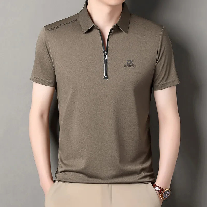 Men's Zipper Polo Shirt | Smart Casual All-Season