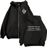 Blame John Meme Oversized Zip-Up Hoodie