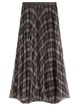 FSLE Retro Plaid Mesh A-line Skirt for Women New Spring Style for 2026 Flowing Draped Skirt Ankle-length Streetwear Citywalk Ins