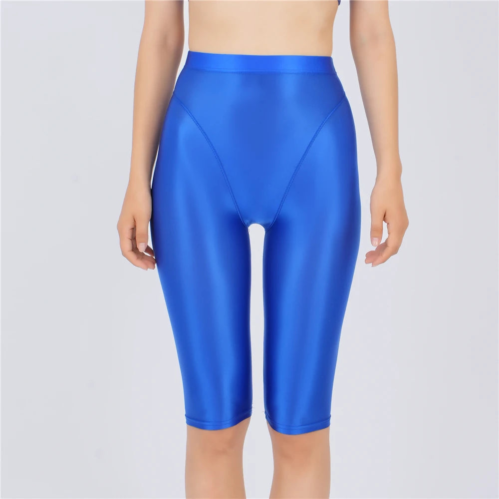 Women's Sheer Stretch Knee-Length Shorts