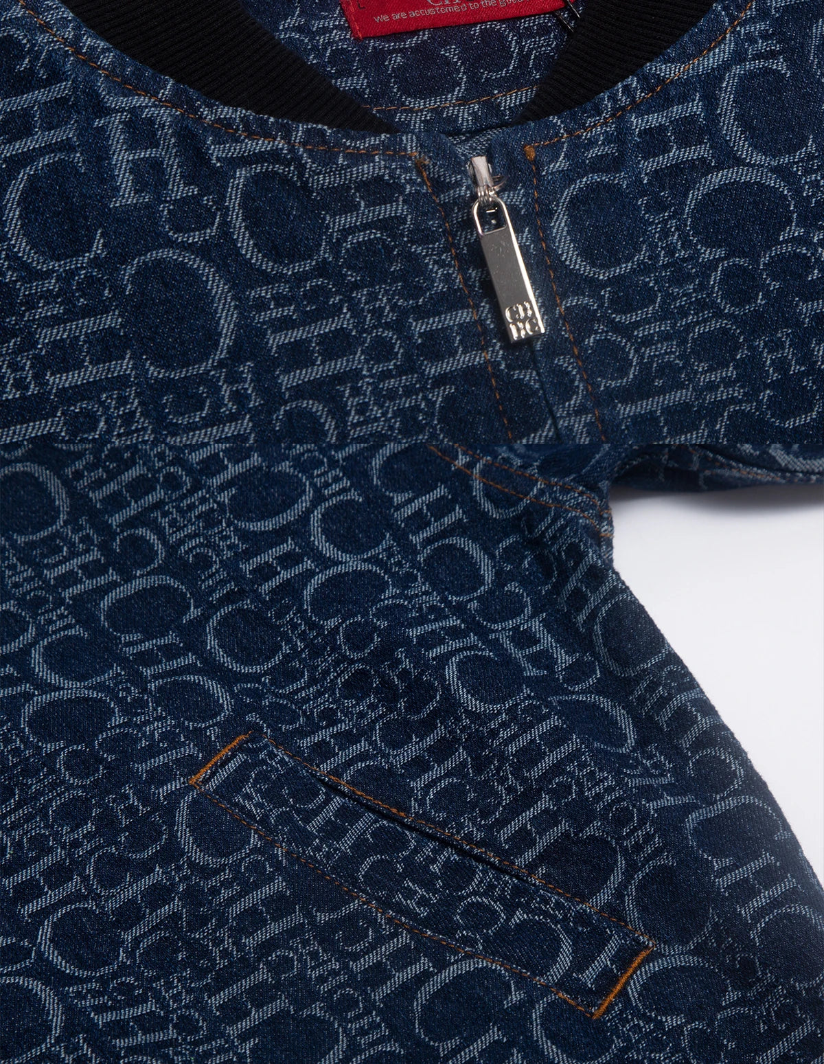 Spring Denim Casual Zipper Jacket – Simple Letter Print Coat
