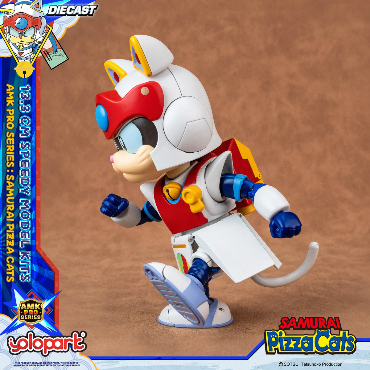 YOLOPARK 13.3cm Samurai Pizza Cats AMK PRO Series Speedy Model Kit TOY Gift For girl boy