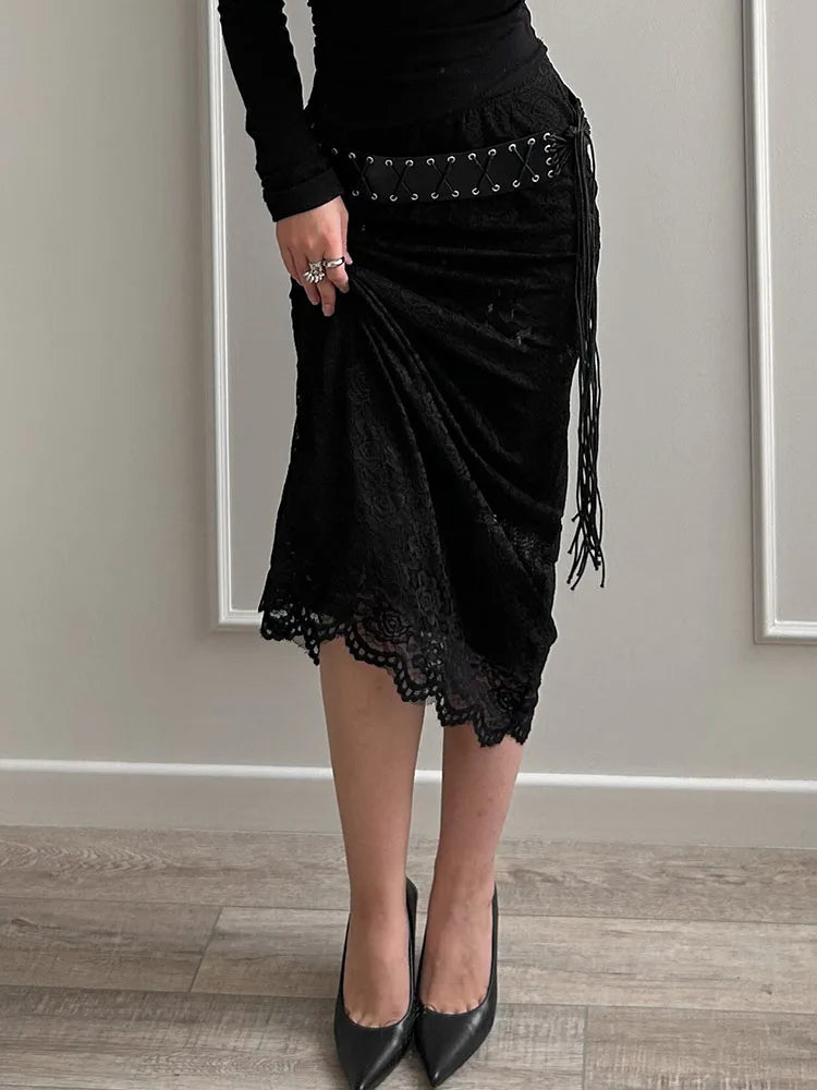 Elegant Lace Maxi Skirt – Women's Floral Pencil Skirt