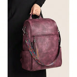 Women's Genuine Leather Laptop Backpack — 15.6" Retro Style