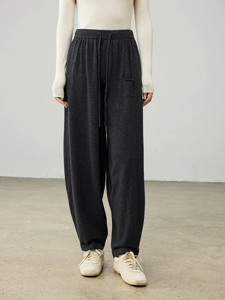 Women's Wool Drawstring Cocoon Pants