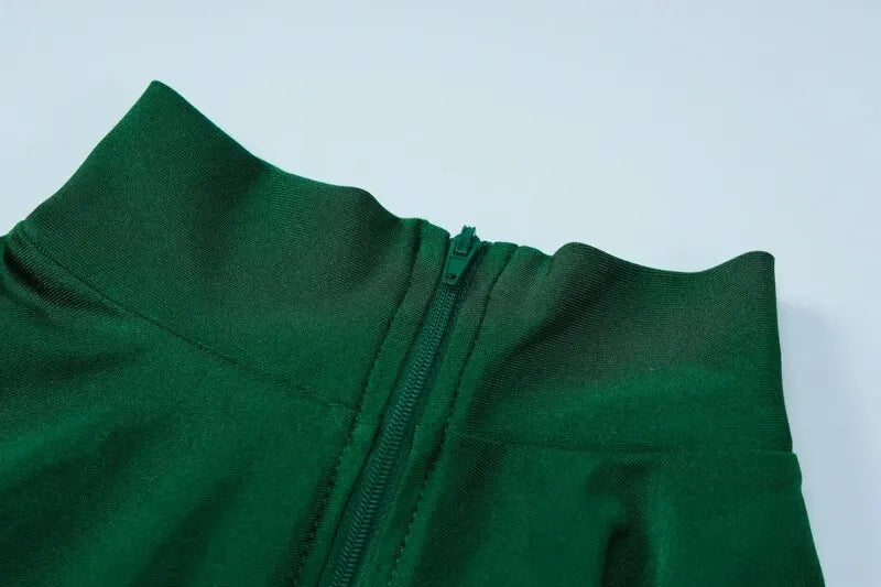 Long Sleeve Zip-Up Bodycon Romper