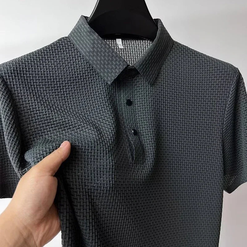 Men's Solid Color Polo Shirt | Breathable Summer Business Casual