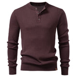 AIOPESON Ribbed Stripe Polo Shirt – Men's Long Sleeve