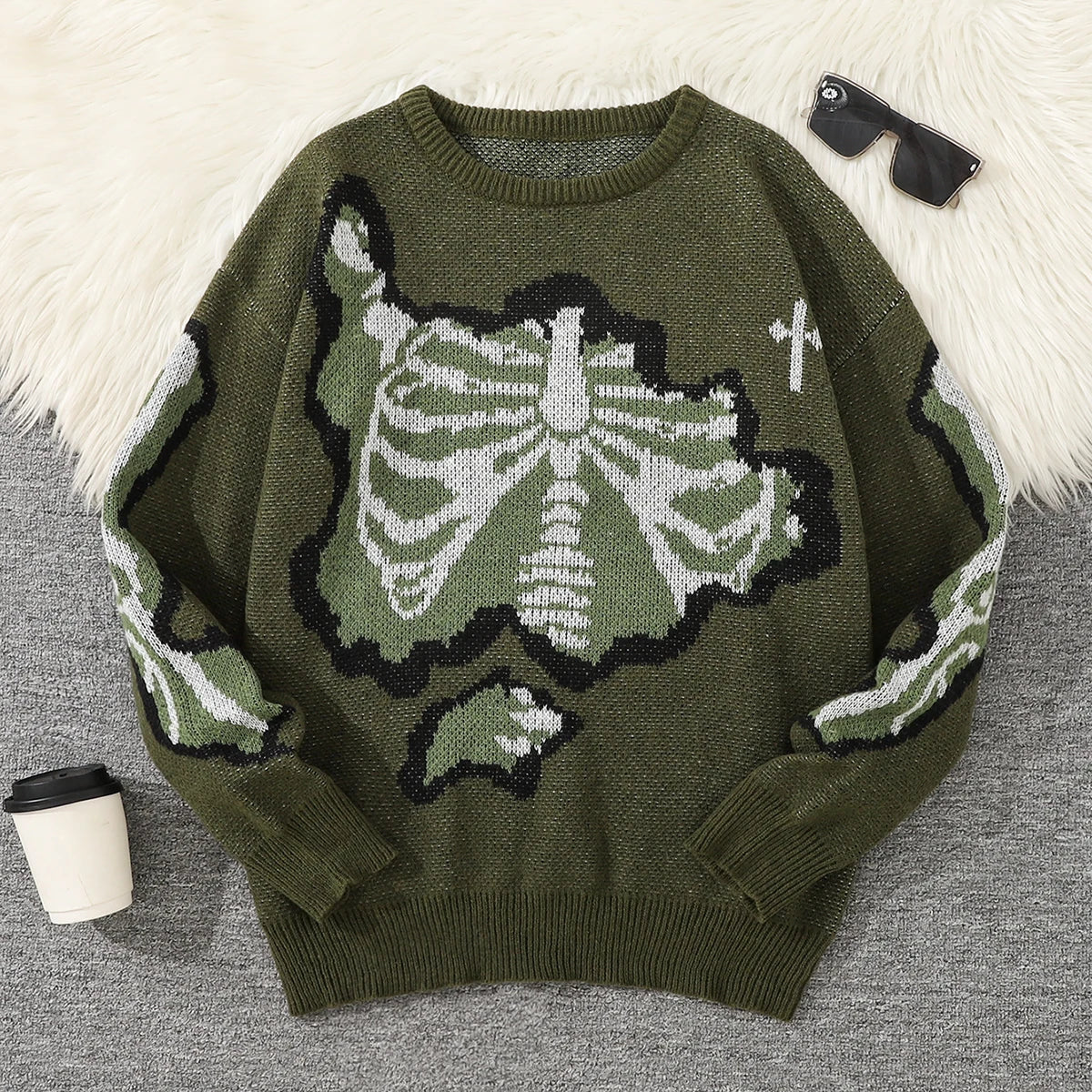 Men's Butterfly Jacquard Knit Sweater