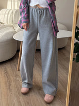Autumn Burgundy Sweatpants Women Straight Leg Sport Pants Cotton Ladies Coffee Basic Joggers Wide Leg Women's Pants And Trousers