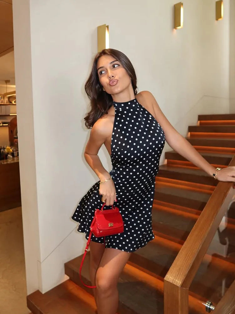 Halter Polka Dot Mini Dress