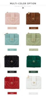 Baellerry New Short Simple Women Wallet High Quality Card Holder Buckle Zipper Coin Pocket Female Purses Small Women's Card Bag