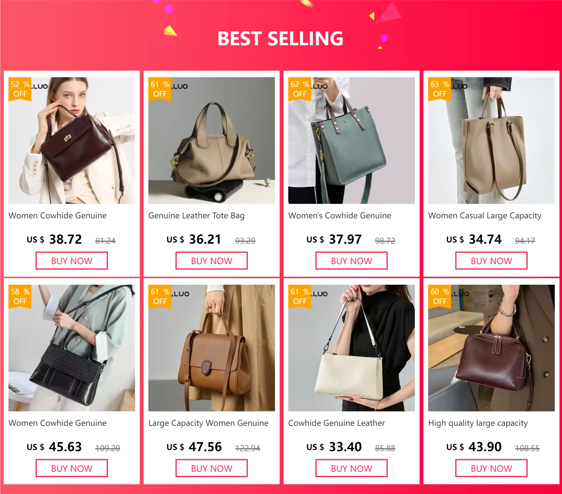 Women's Natural Cow Leather Bag Female Retro Cowhide Crossbody Bags Ladies Large Capacity Shoulder Bag for Middle aged Women