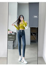 Women's High Waist Stretch Jeans – Slim Denim Pants
